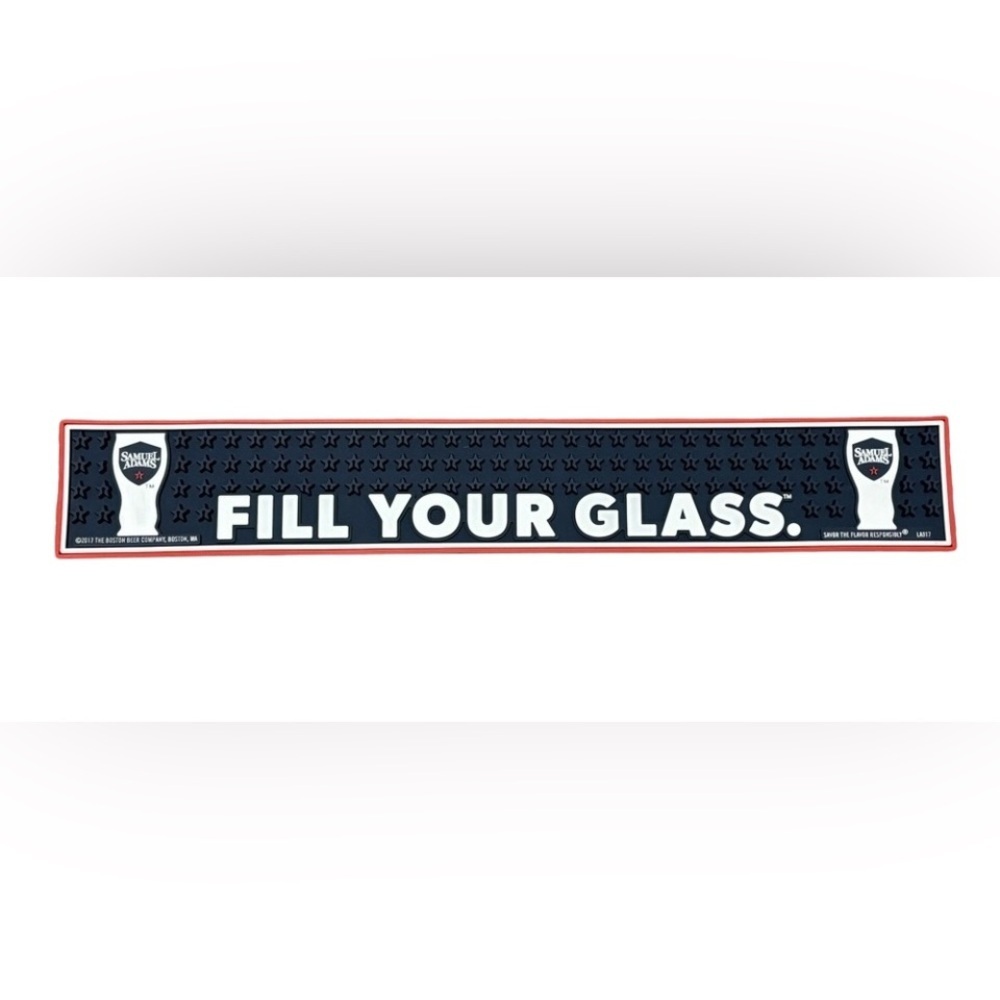 Samuel Adams Rubber Bar Spill Mat 24" x 3.75" Sam Pour Rail Mancave Perfect Pint